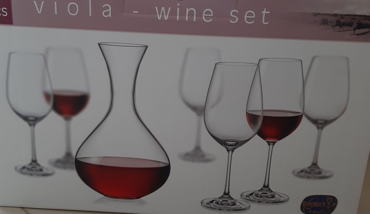 Set calici con decanter in cristallo Set calici con decanter in cristallo